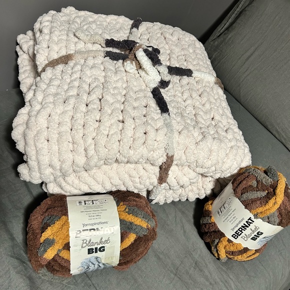 💌XXL King 💌New handmade Big knit chunky blanket BERNAT 🧶 - Picture 3 of 10